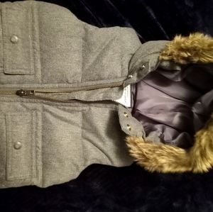Faux Fur hooded gray winter vest